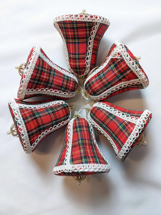 Plaid Bell Christmas Ornaments