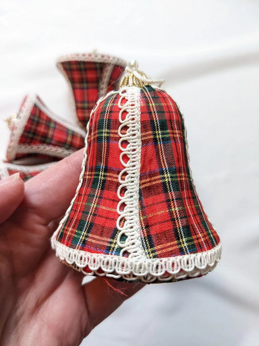 Plaid Bell Christmas Ornaments