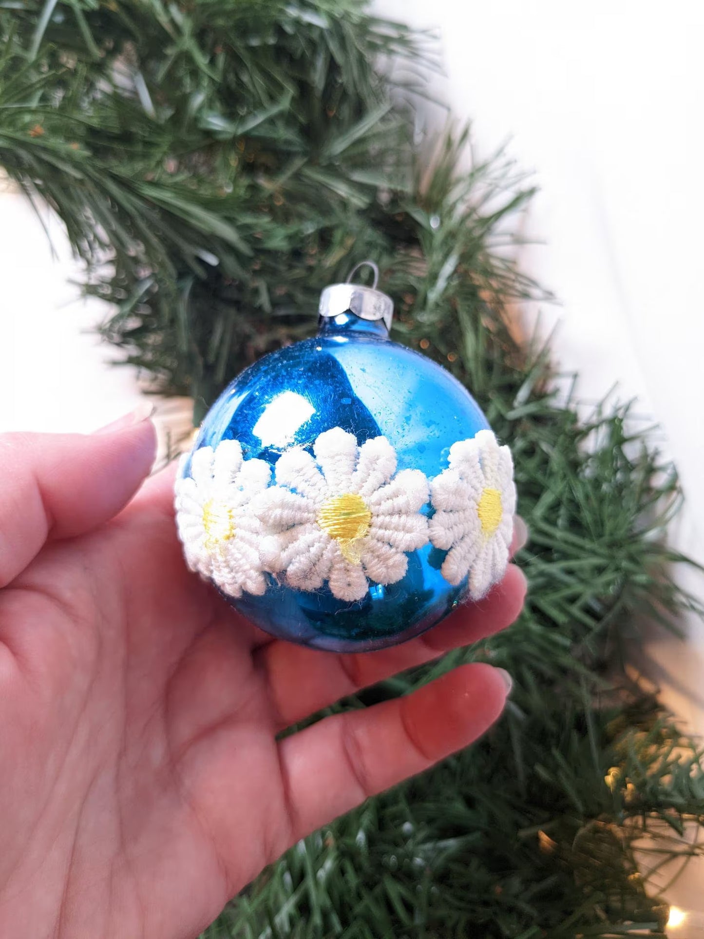 Blue Boho Christmas Ornaments