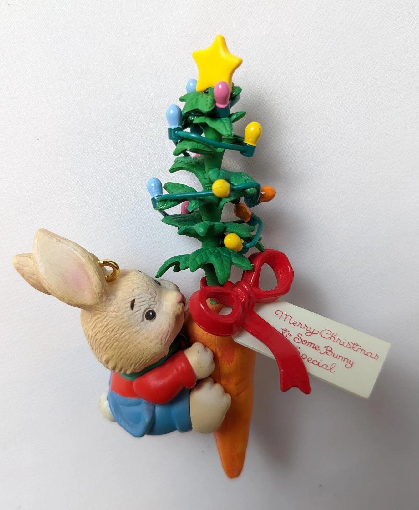 Vintage Carleton Cards Bunny Christmas Ornament