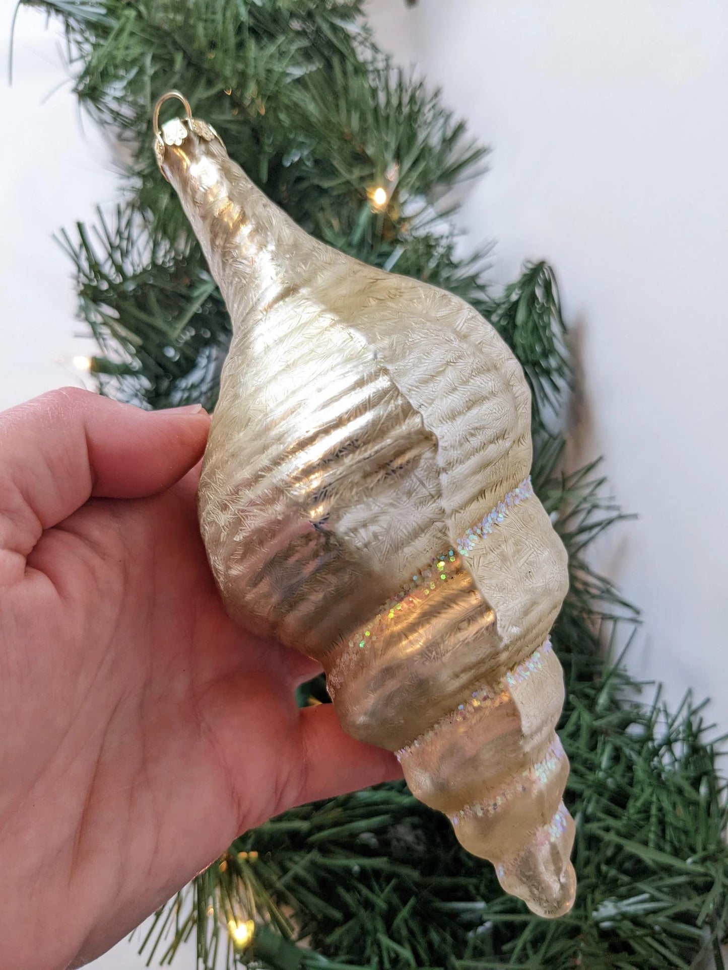 Gold Conch Seashell Christmas Ornament