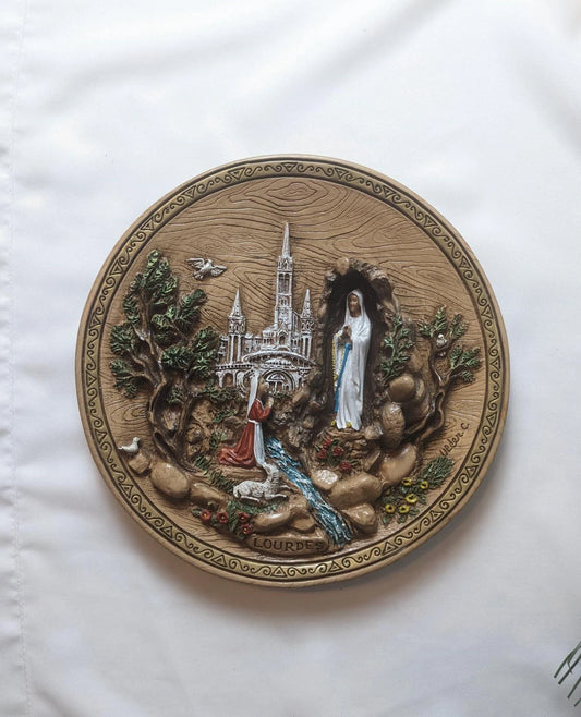 Creart Italy Our Lady Lourdes Plate 3D Plaque