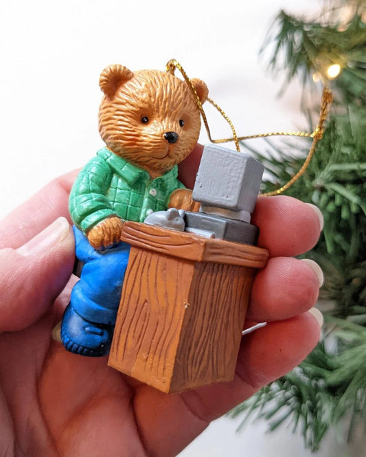 Vintage Avon Hobby Bear Ornament