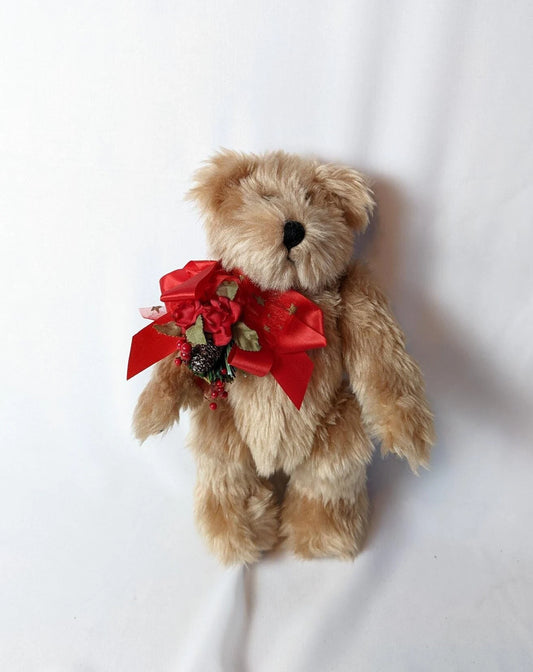 Vintage Brown Full Jointed Christmas Bear Plush