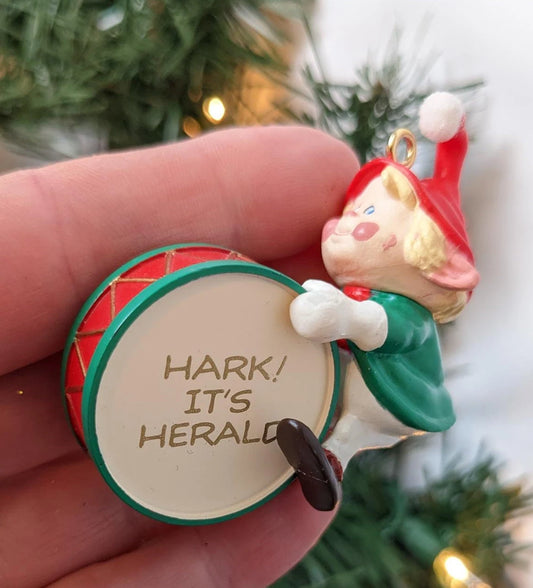 Vintage 1990 Hallmark Hark! It's Herald Christmas Ornament