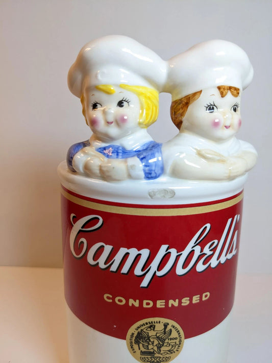 Vintage Ceramic Campbell's Soup Utensil Holder