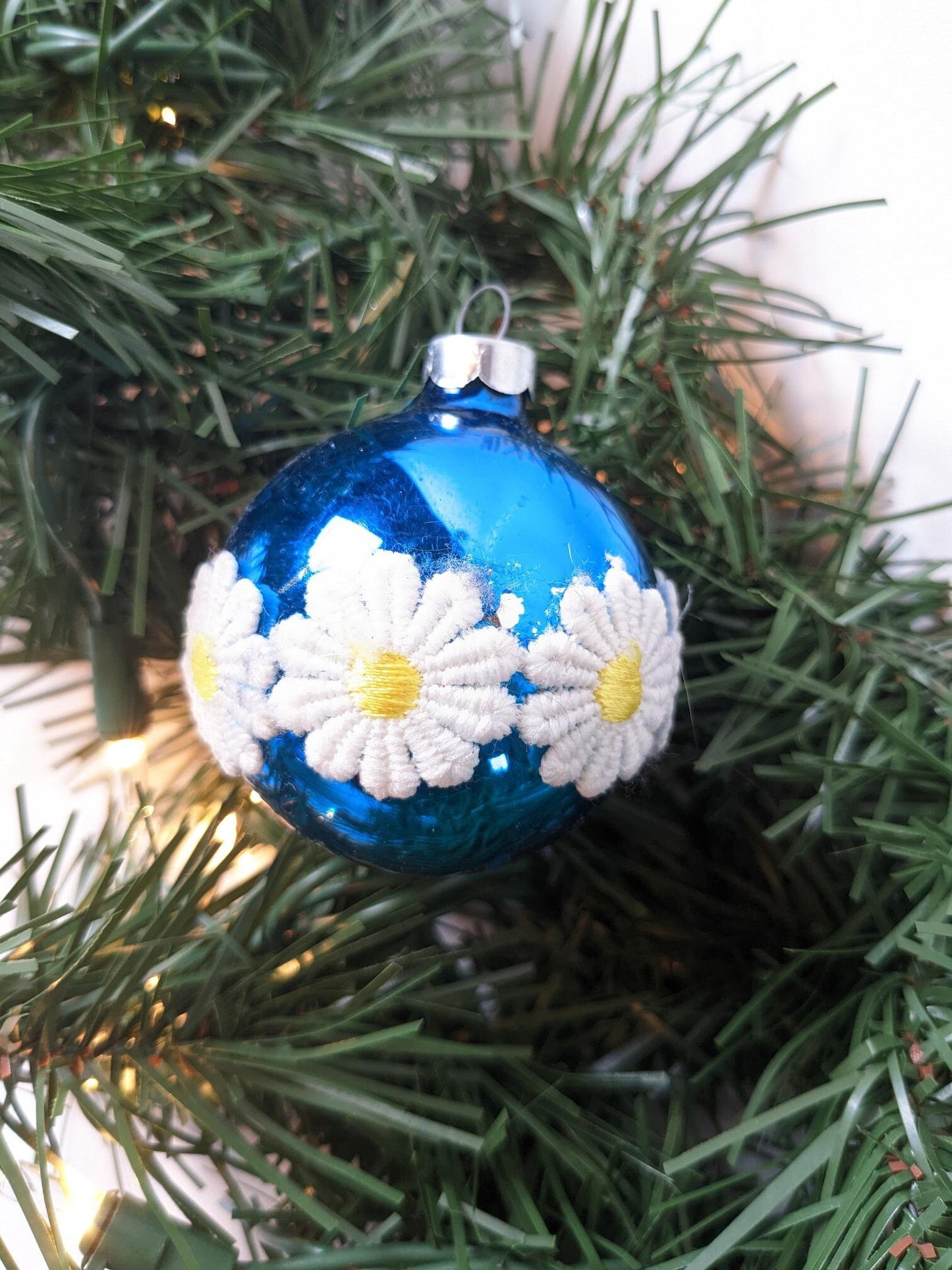 Blue Boho Christmas Ornaments