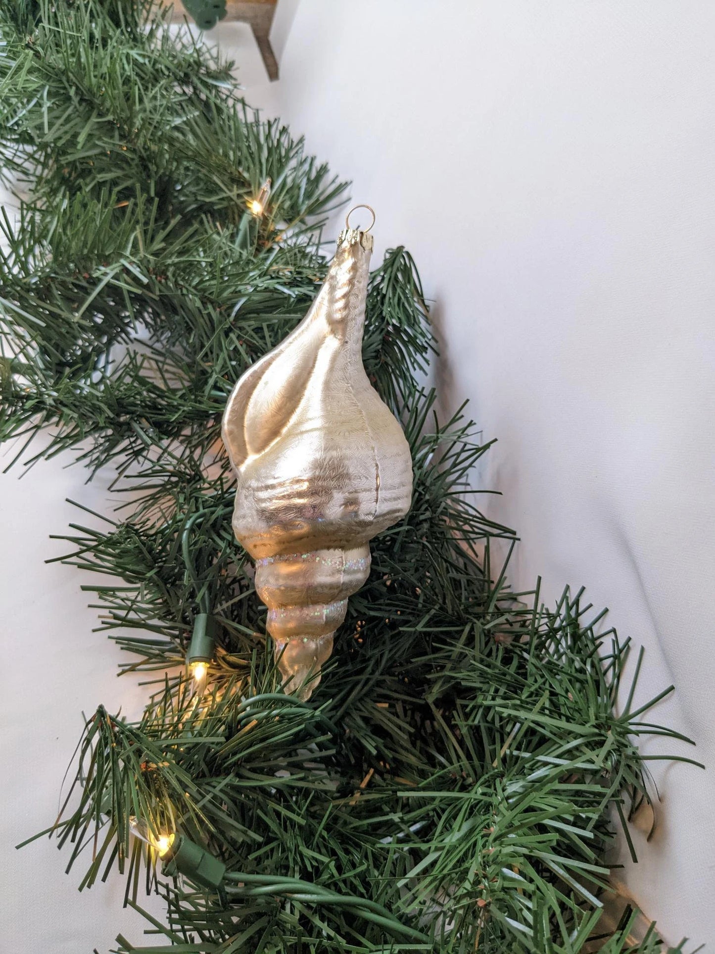 Gold Conch Seashell Christmas Ornament