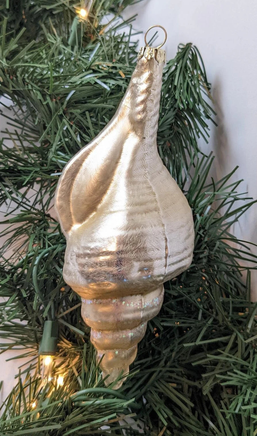 Gold Conch Seashell Christmas Ornament