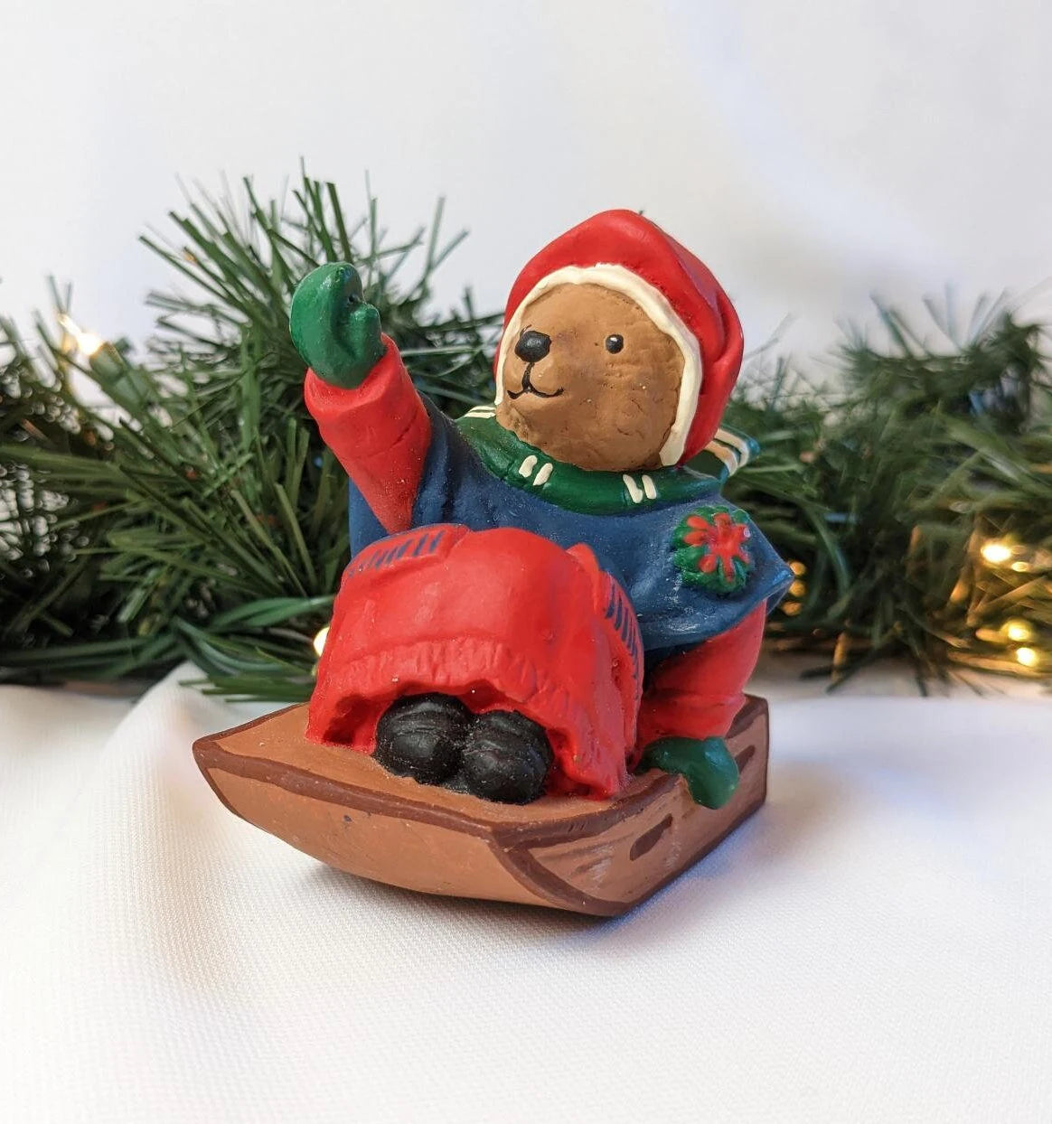 Toboggan Bear Christmas Ornament