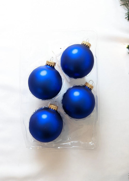 Vintage Krebs Cobalt Blue Christmas Ornaments