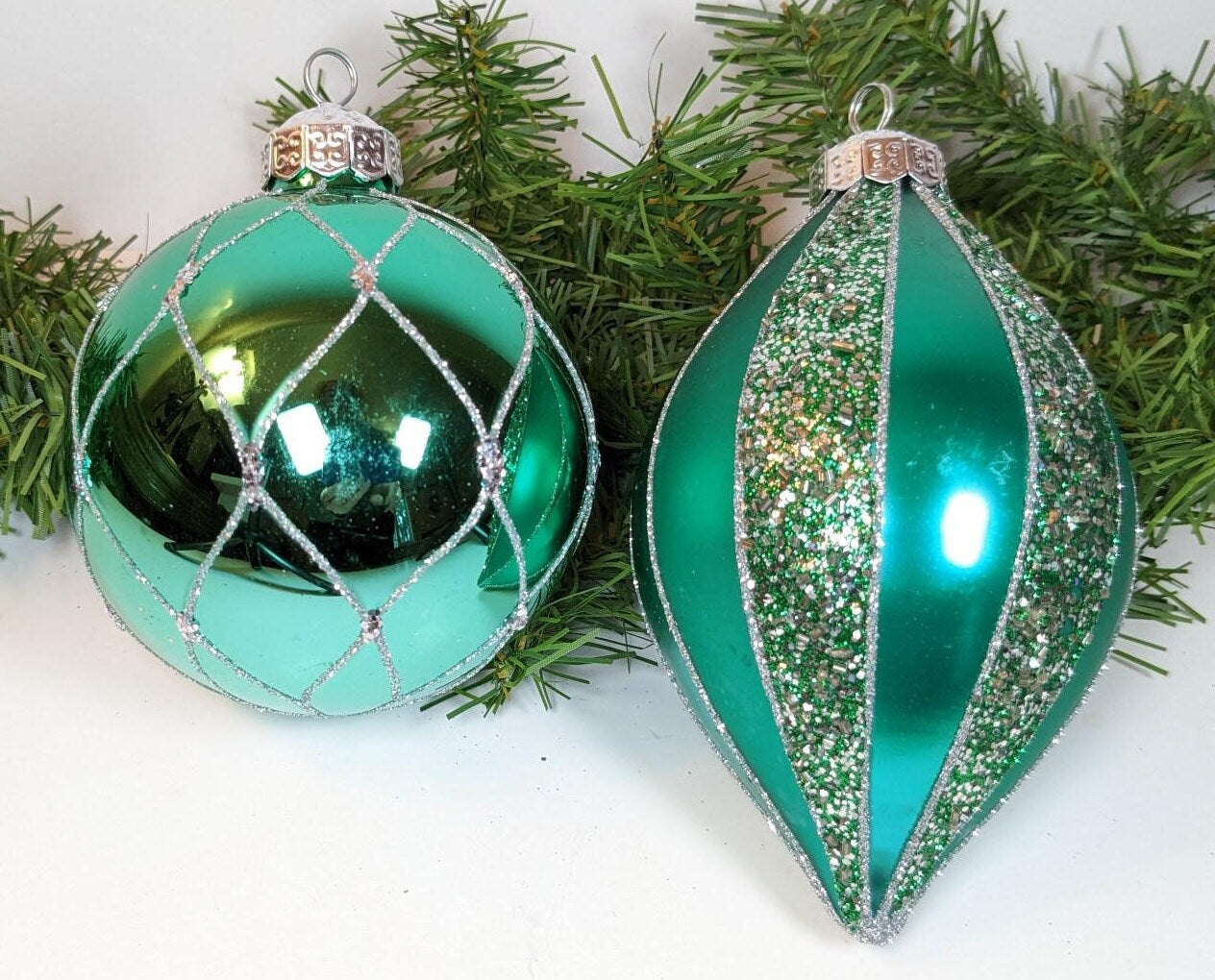 Large Turquoise Christmas Ornaments