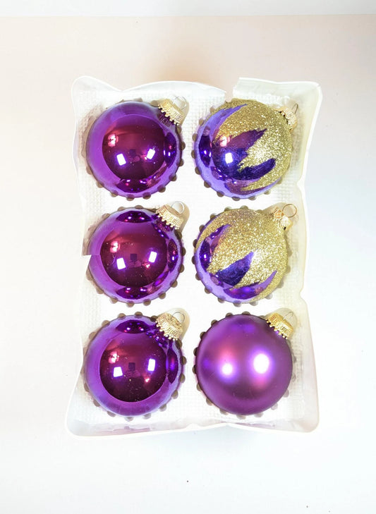 Krebs Vintage Purple Christmas Ornaments