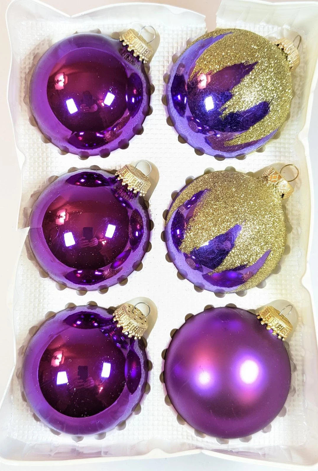 Krebs Vintage Purple Christmas Ornaments