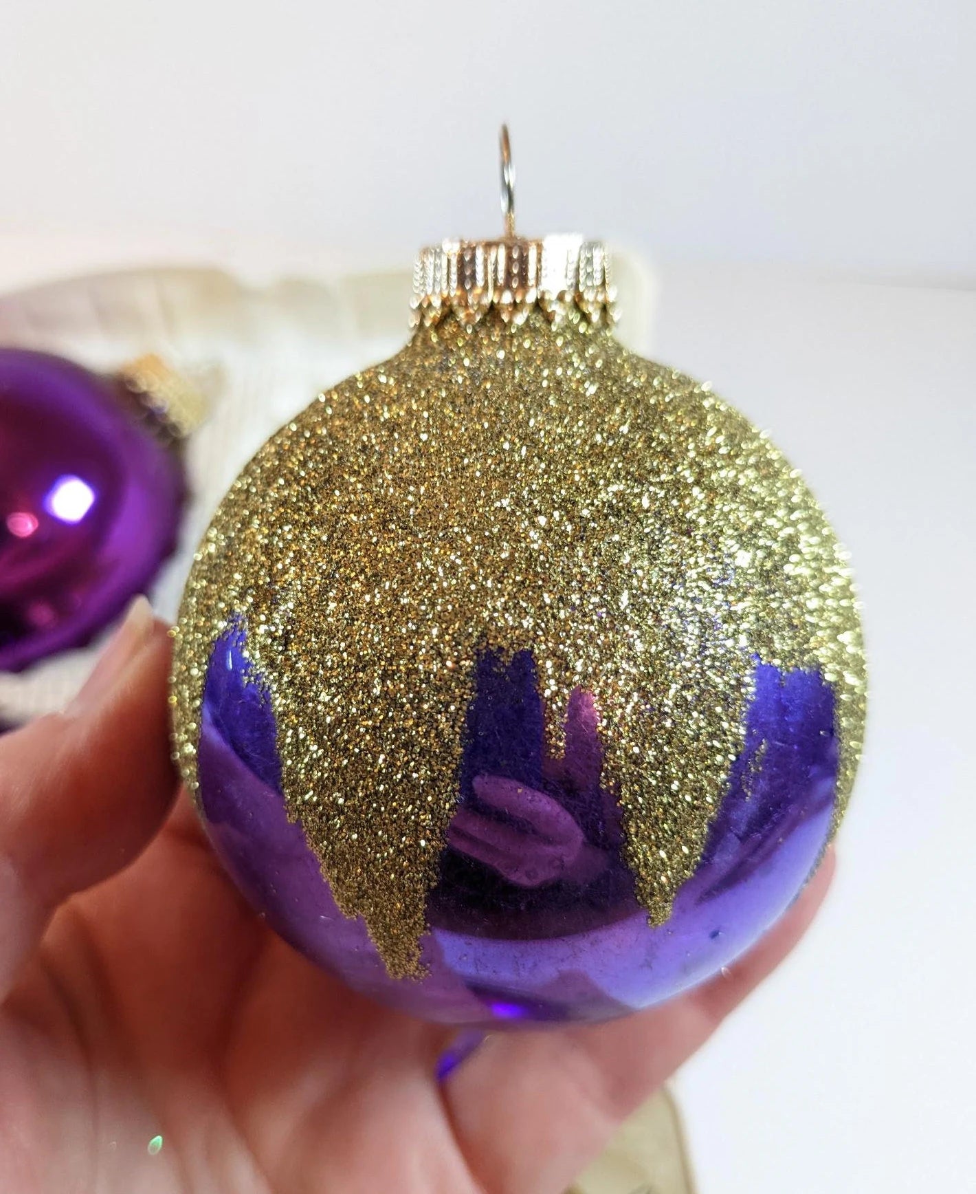 Krebs Vintage Purple Christmas Ornaments