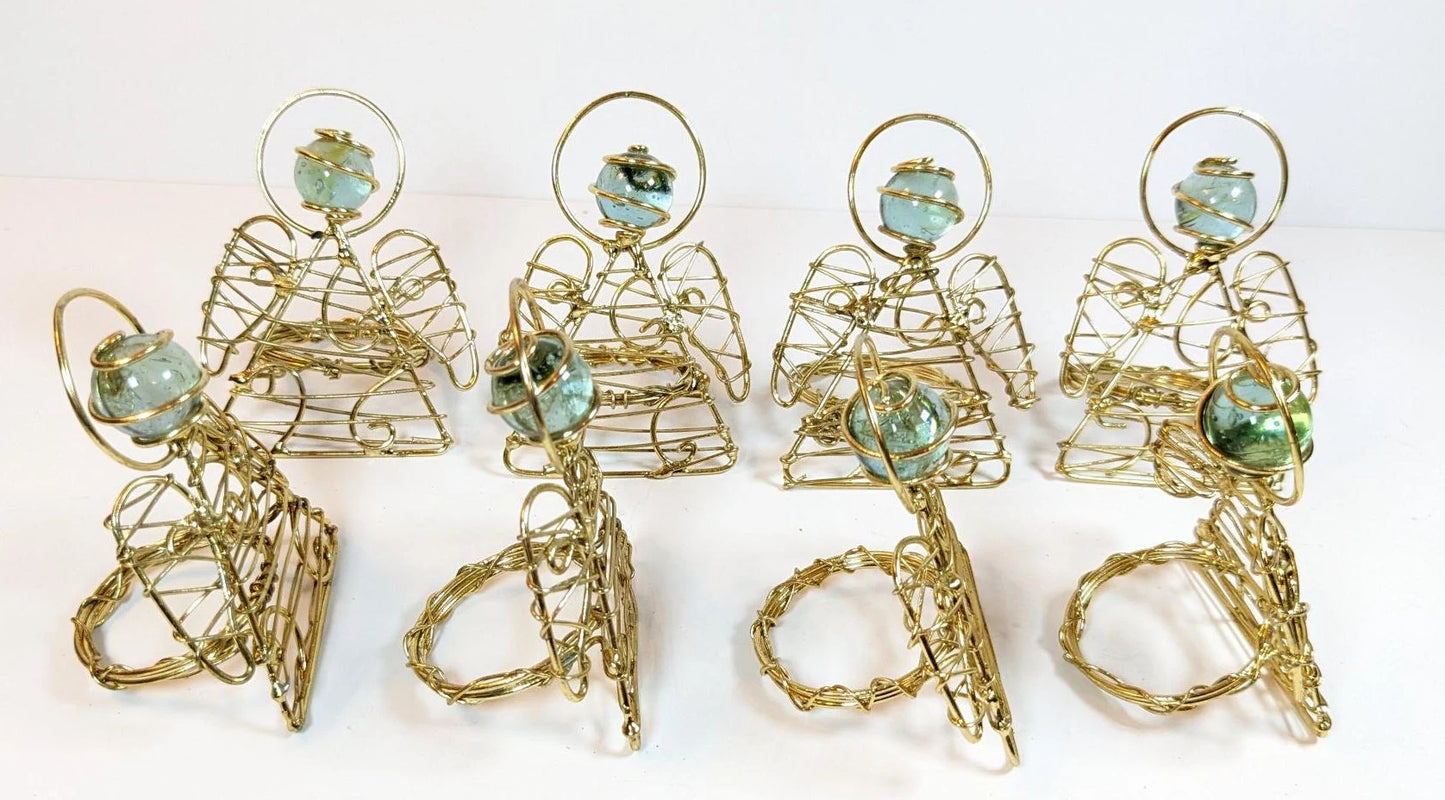 Christmas Angel Napkin Rings, Gold Wire Angel Napkin Ring