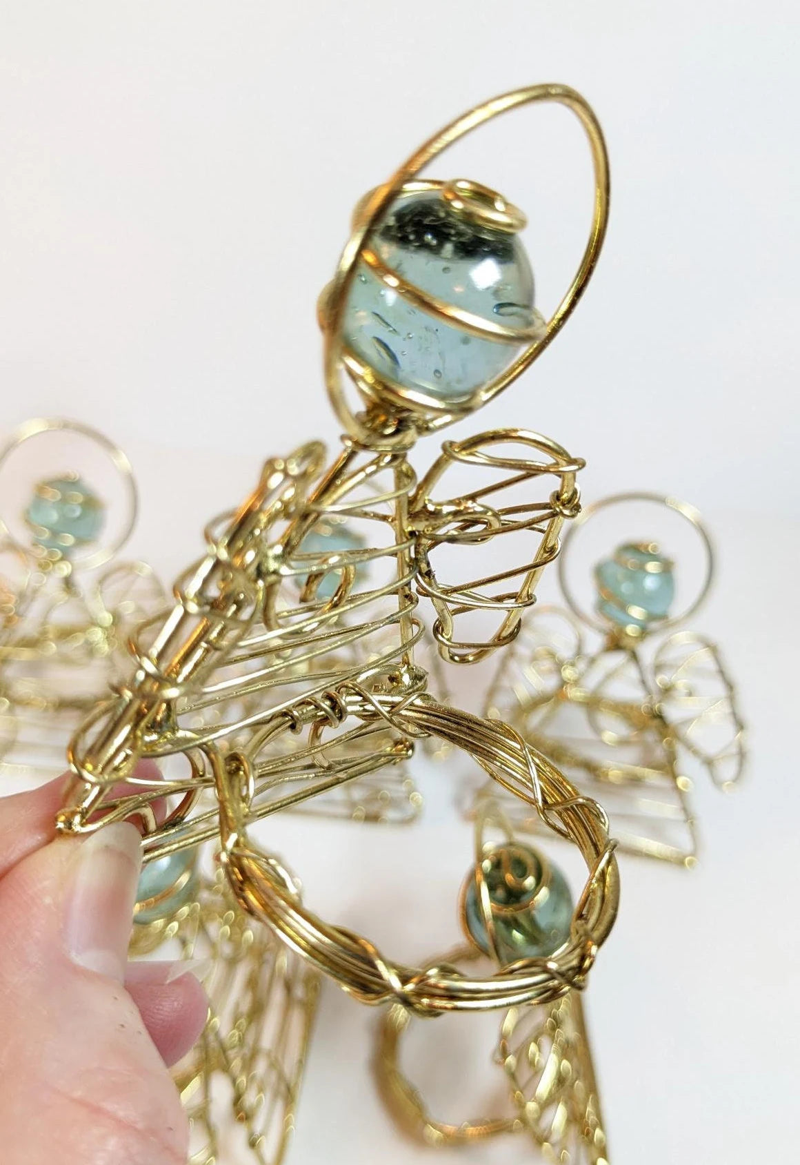 Christmas Angel Napkin Rings, Gold Wire Angel Napkin Ring