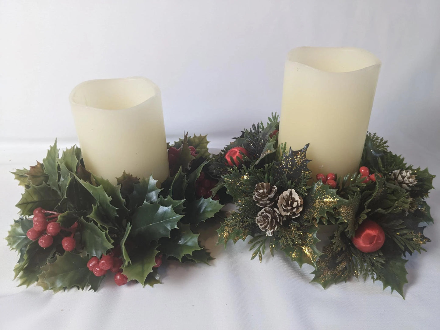 Christmas Plastic Door Wreath & Candle Rings