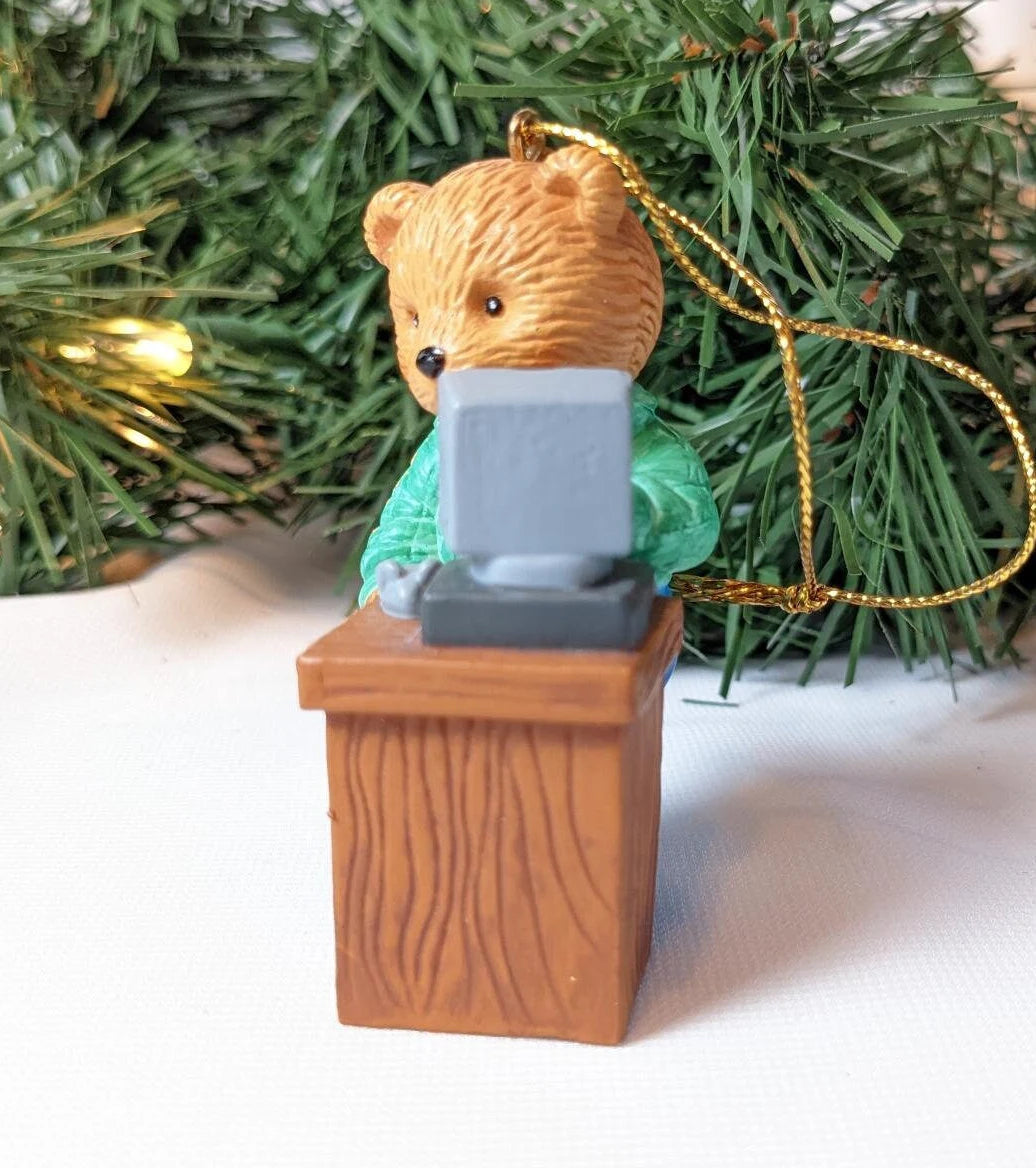 Vintage Avon Hobby Bear Ornament