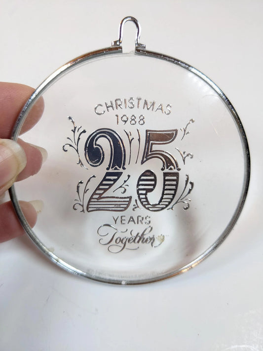 25 Years Together Christmas Ornament, Hallmark 1988 Ornament