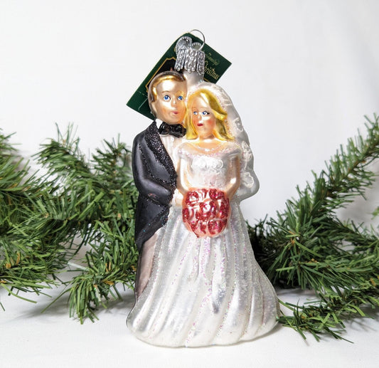 Bridal Couple Retired Old World Christmas Ornament