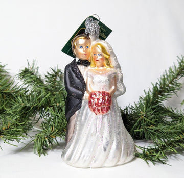 Bridal Couple Retired Old World Christmas Ornament