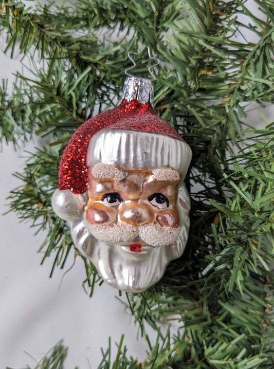 Santa Claus Head Retired Old World Christmas Inge Glas Ornament