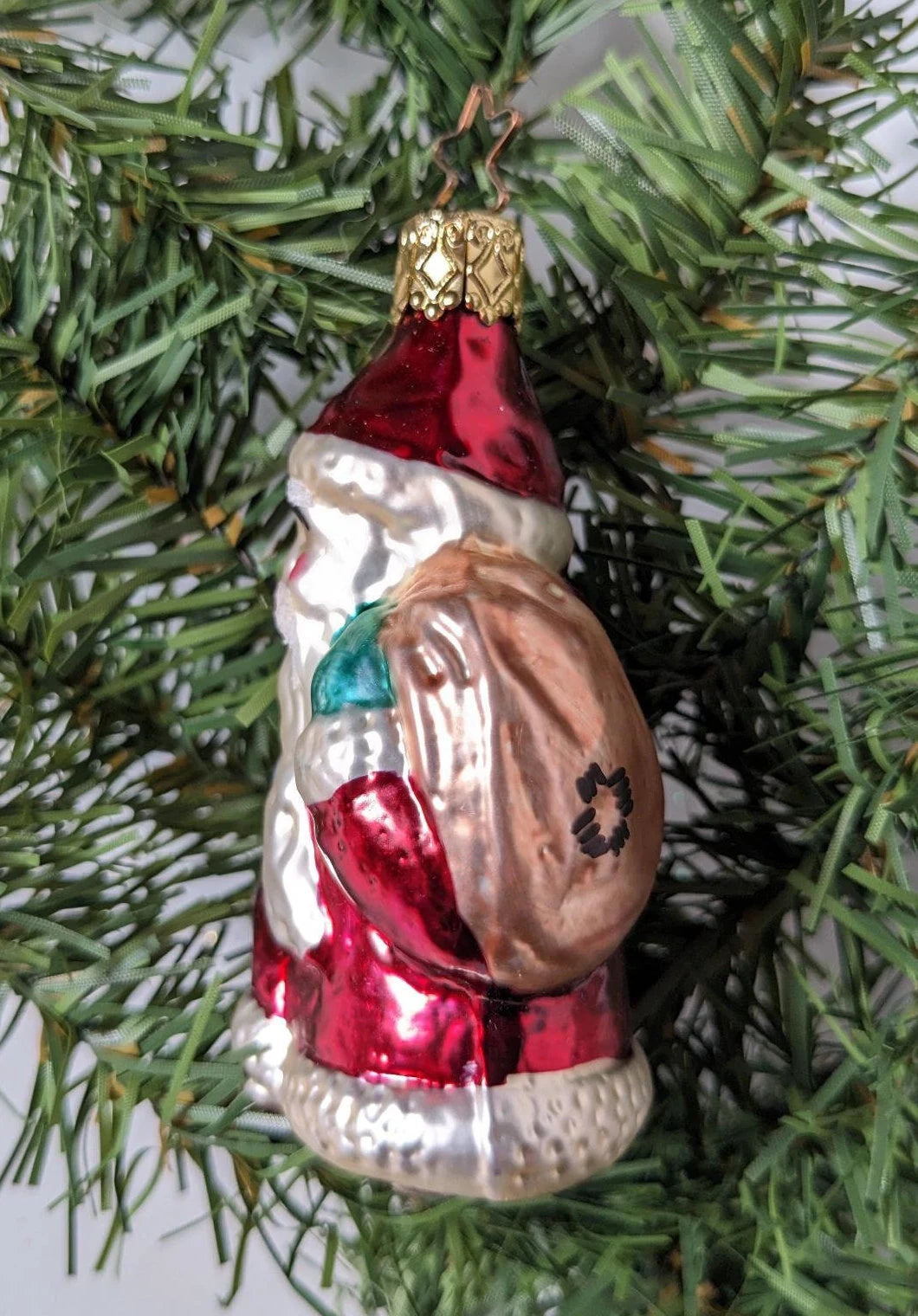 Santa Claus and Bag Retired Old World Christmas Inge Glas Ornament