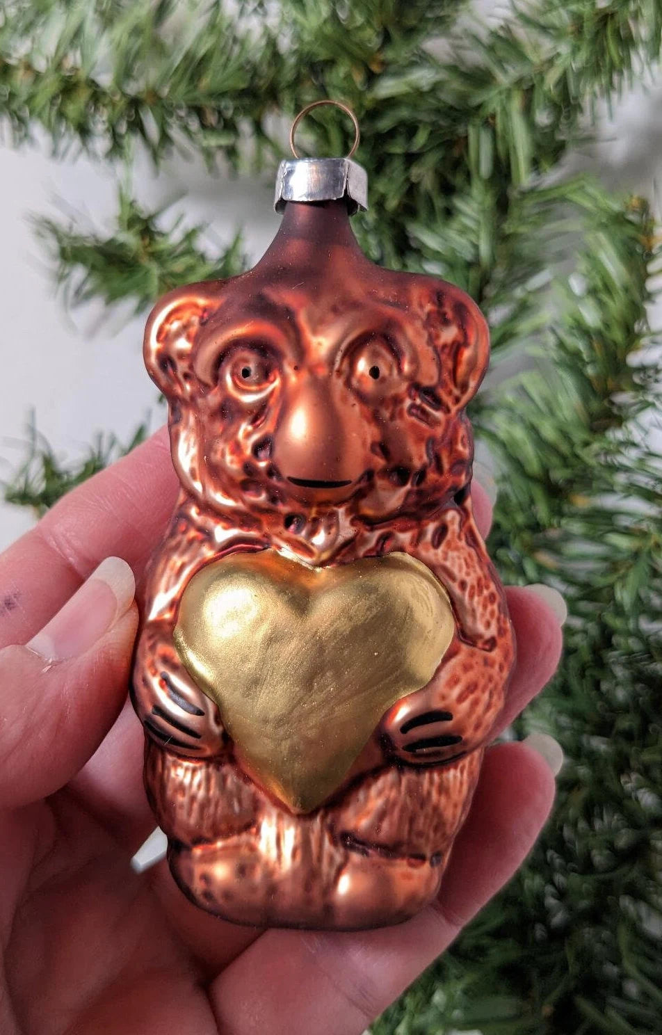 Bear with Heart Retired Old World Christmas Inge Glas Ornament