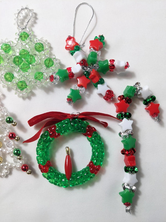 Vintage Handmade Beaded Christmas Ornaments