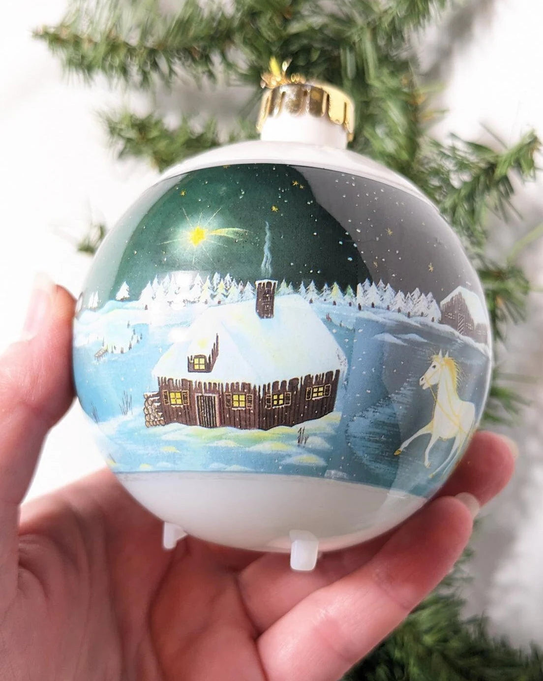 Vintage Telco Musical Treasure Scenic Christmas Ornament