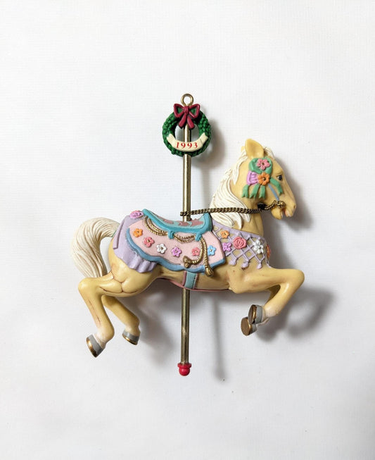 Vintage 1993 Carleton Cards Carousel Horse Ornament