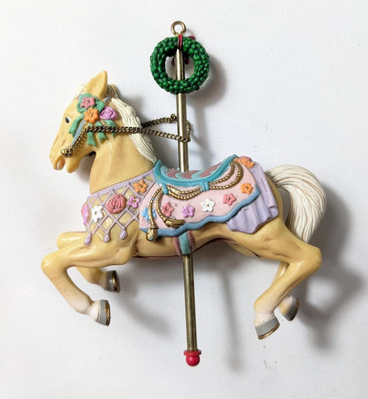 Vintage 1993 Carleton Cards Carousel Horse Ornament