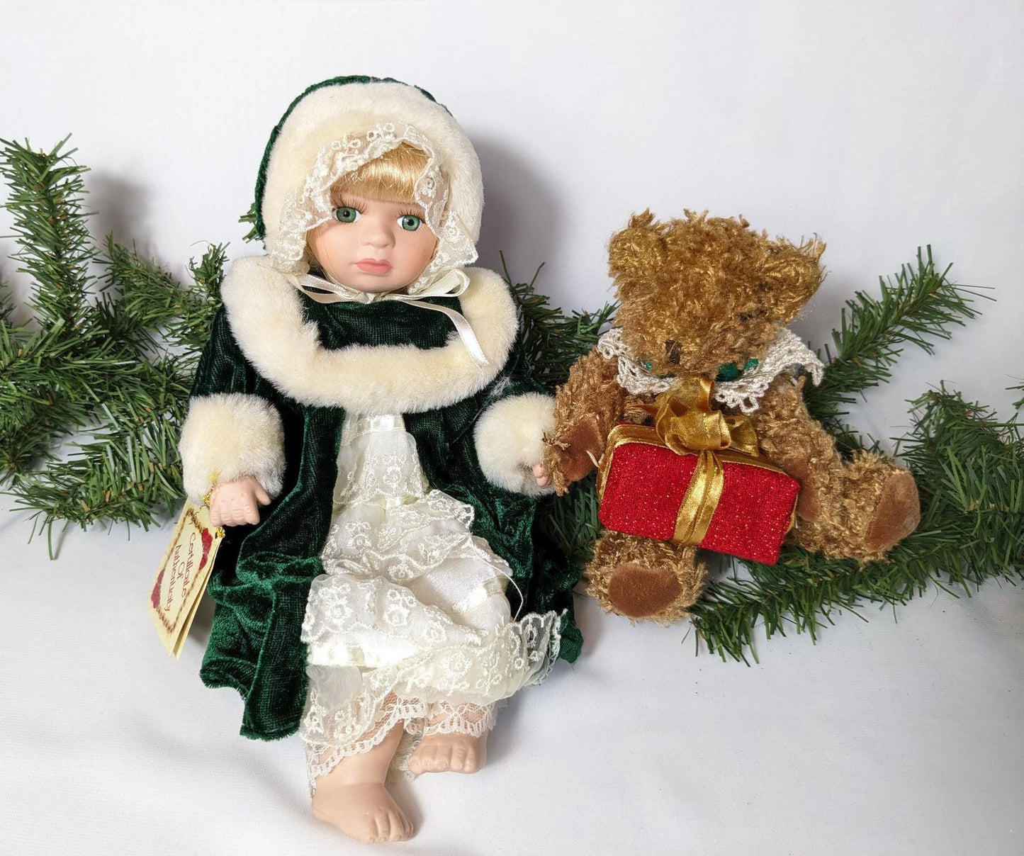 Collectors Choice Limited Edition Porcelain Doll and Teddy Bear