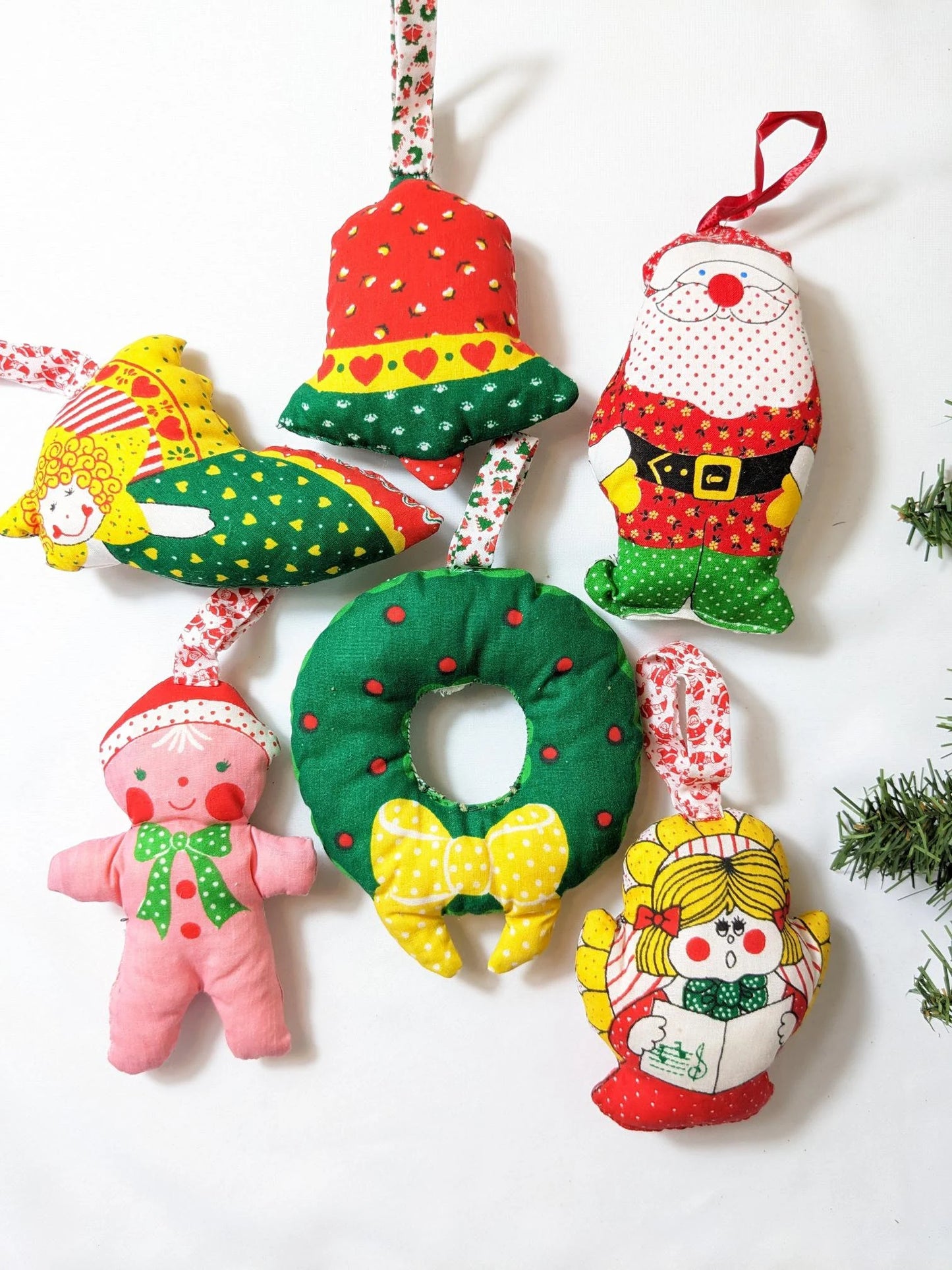 Vintage Stuffed 1970's Christmas Ornaments