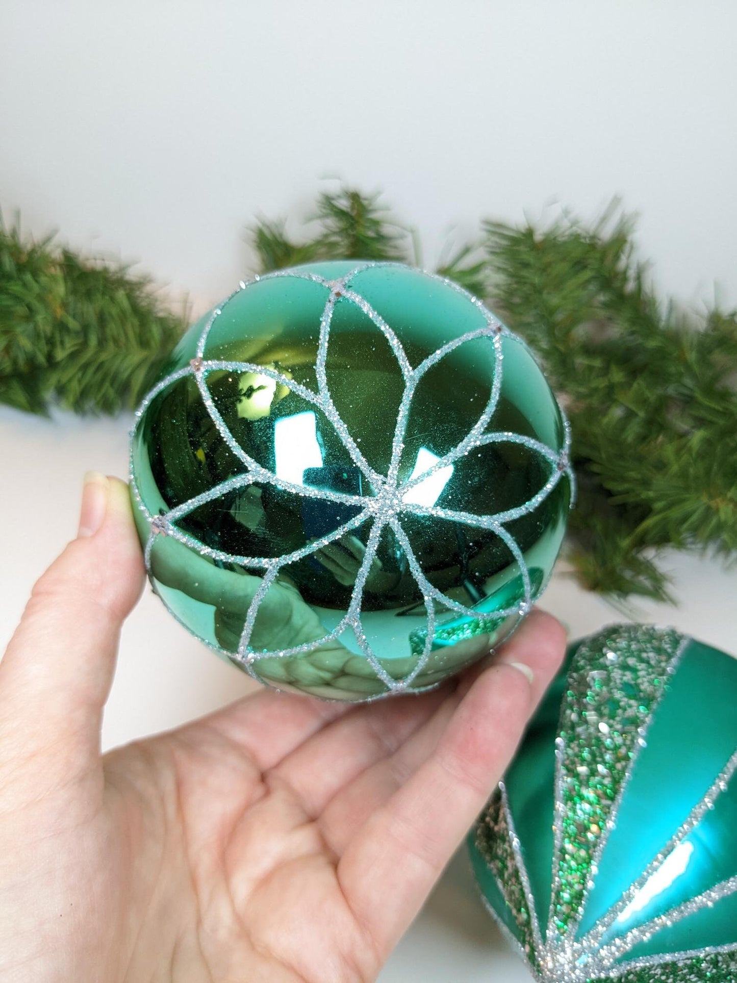 Large Turquoise Christmas Ornaments