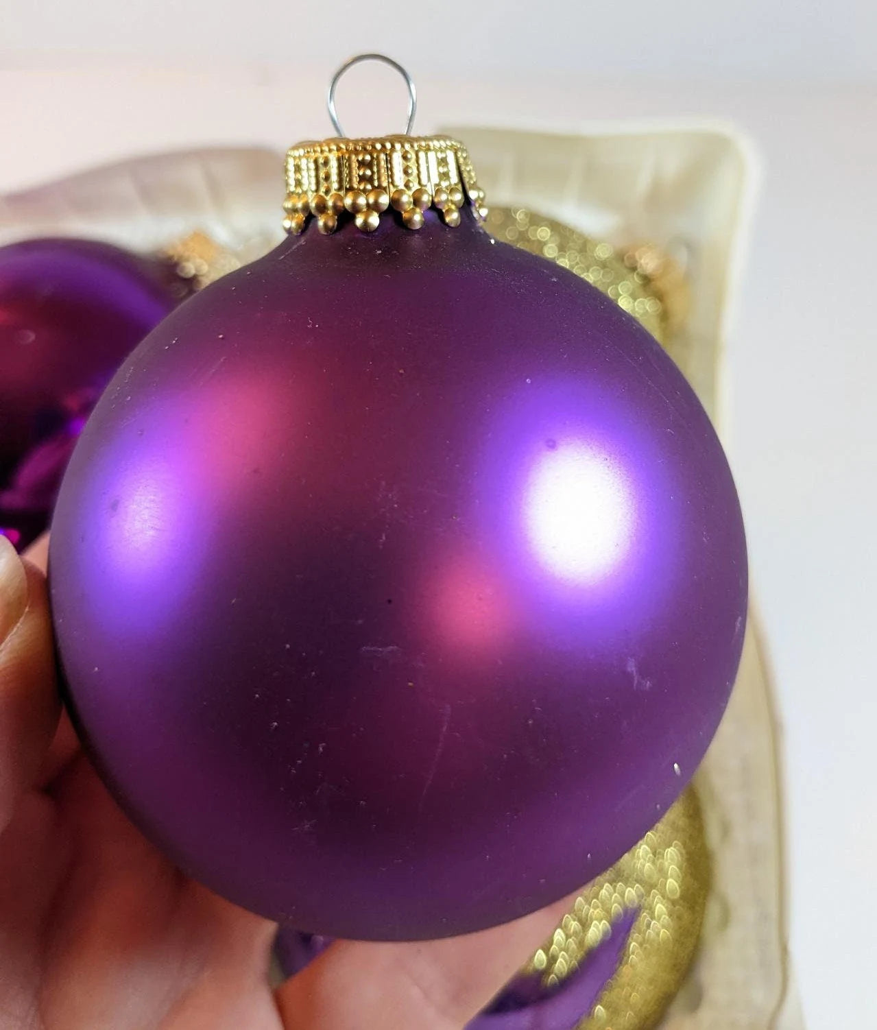 Krebs Vintage Purple Christmas Ornaments