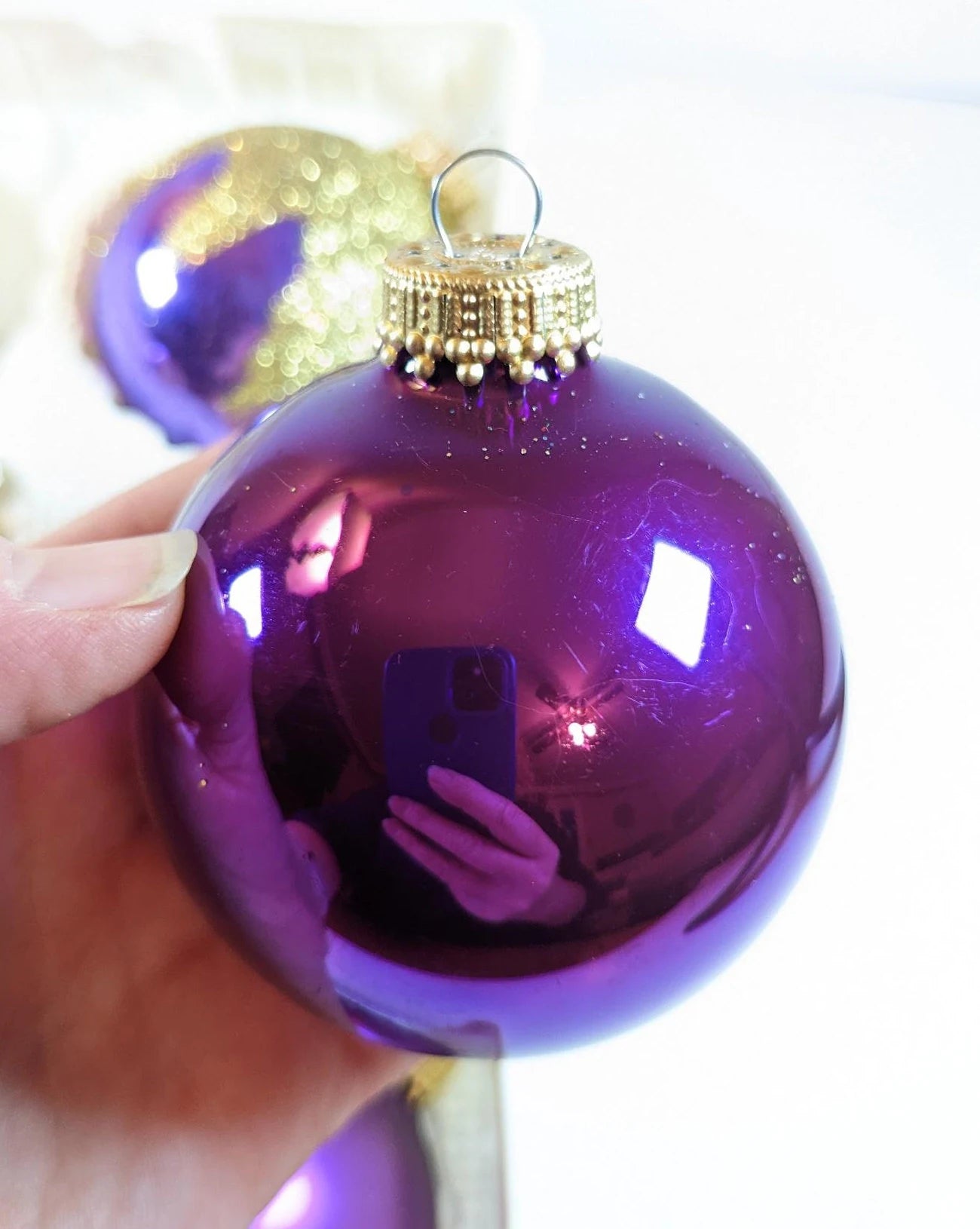 Krebs Vintage Purple Christmas Ornaments