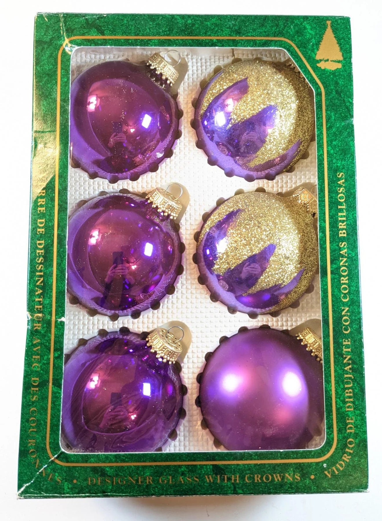 Krebs Vintage Purple Christmas Ornaments