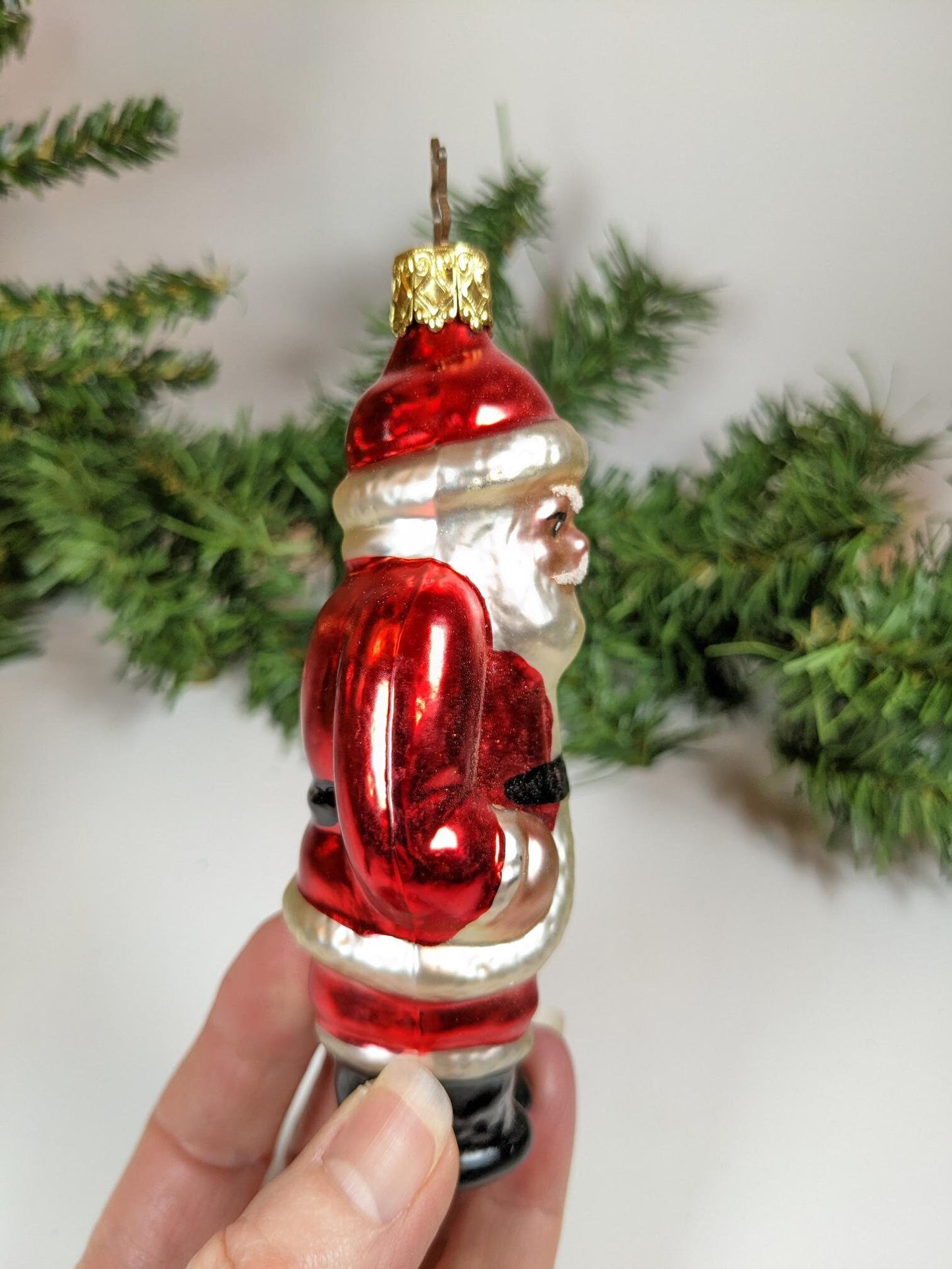 Santa with Tree Retired Old World Christmas Inge Glas Ornament