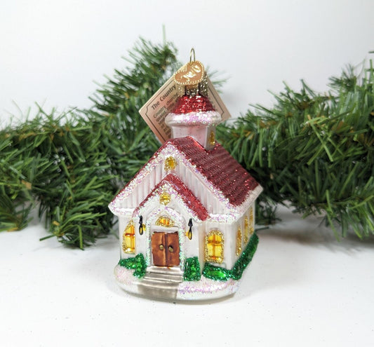 The Country Church Retired Old World Christmas Ornament