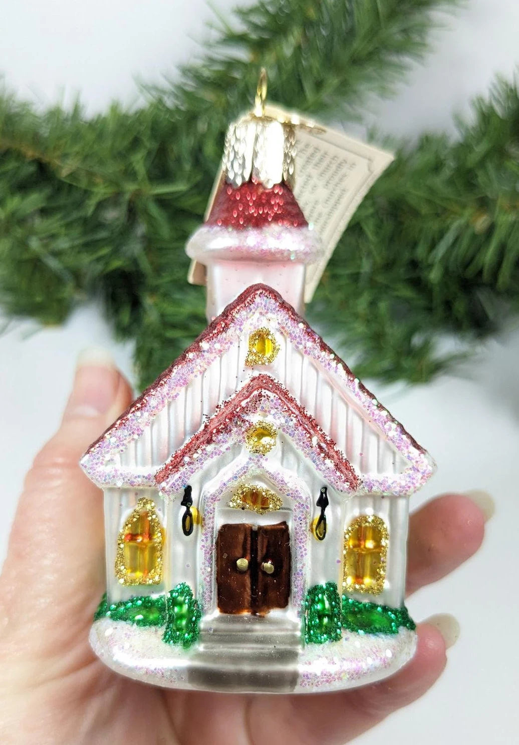 The Country Church Retired Old World Christmas Ornament