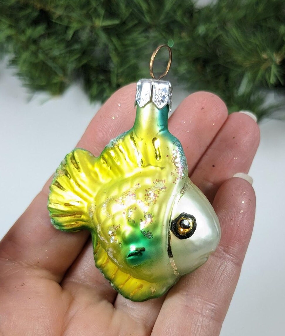 Yellow Fish Christmas Ornament