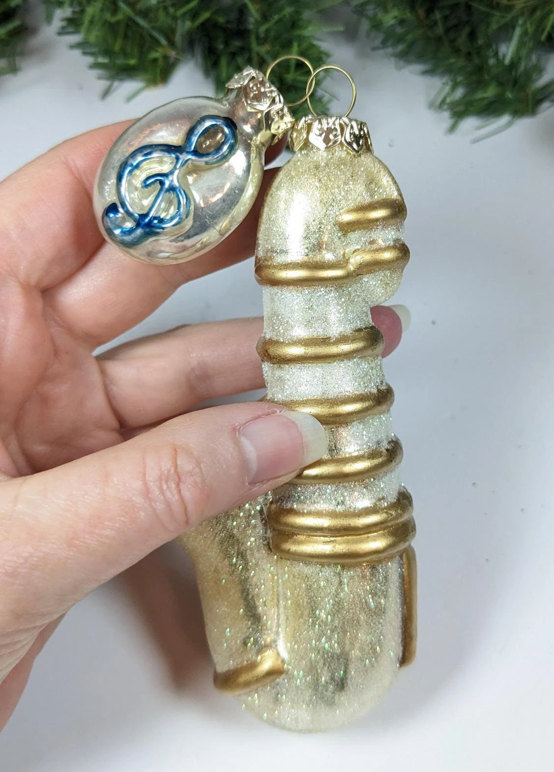 Gold Saxaphone and Music Note Ornament