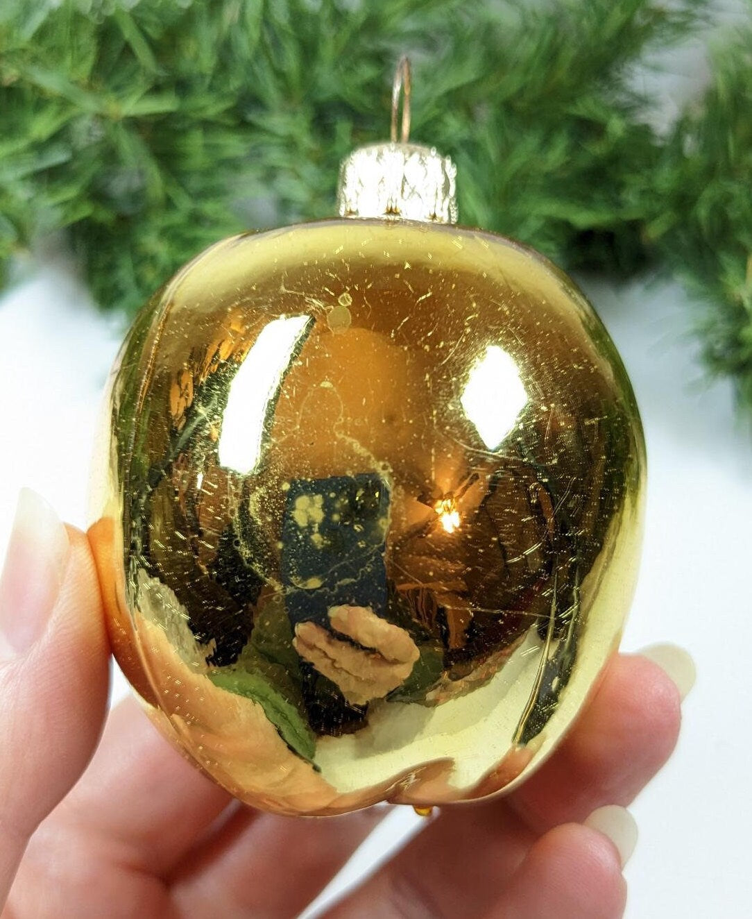 Peach Kurt Adler Christmas Ornament