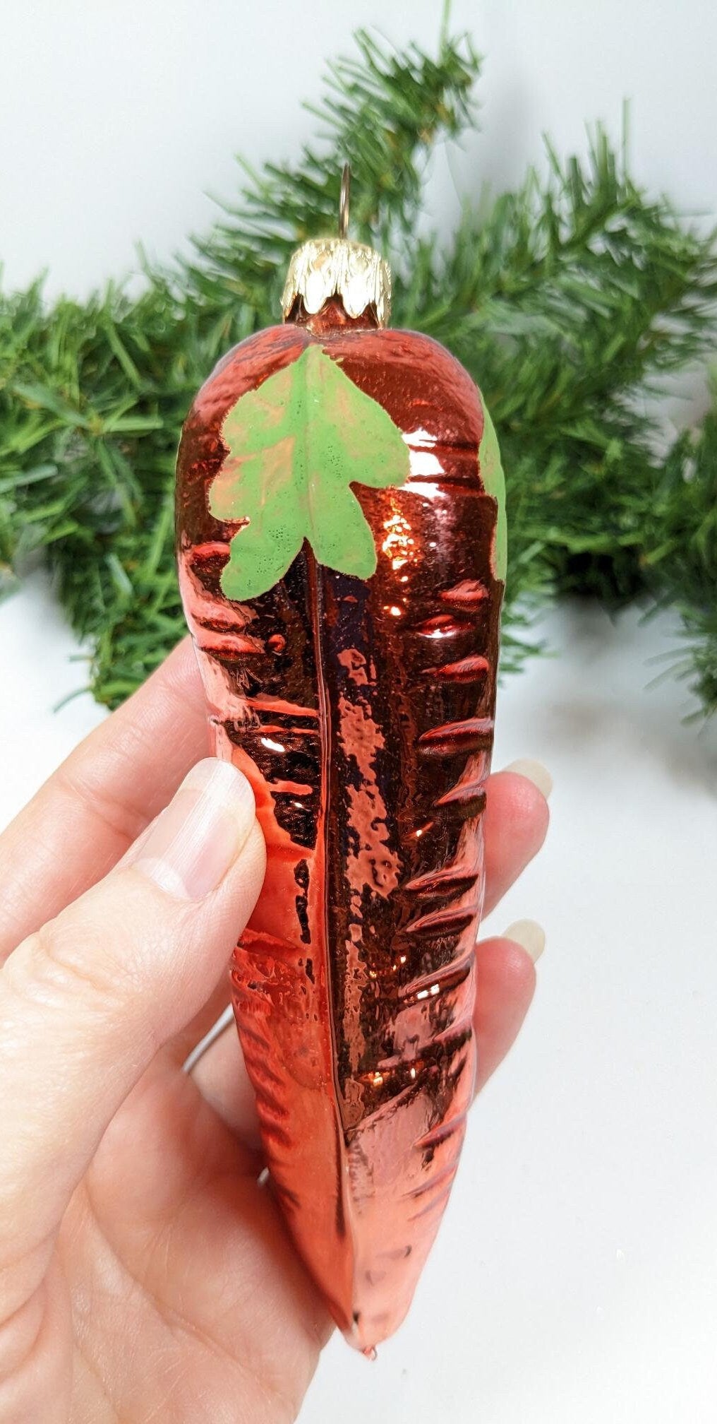 Kurt Adler Large Carrot Glass Christmas Ornament