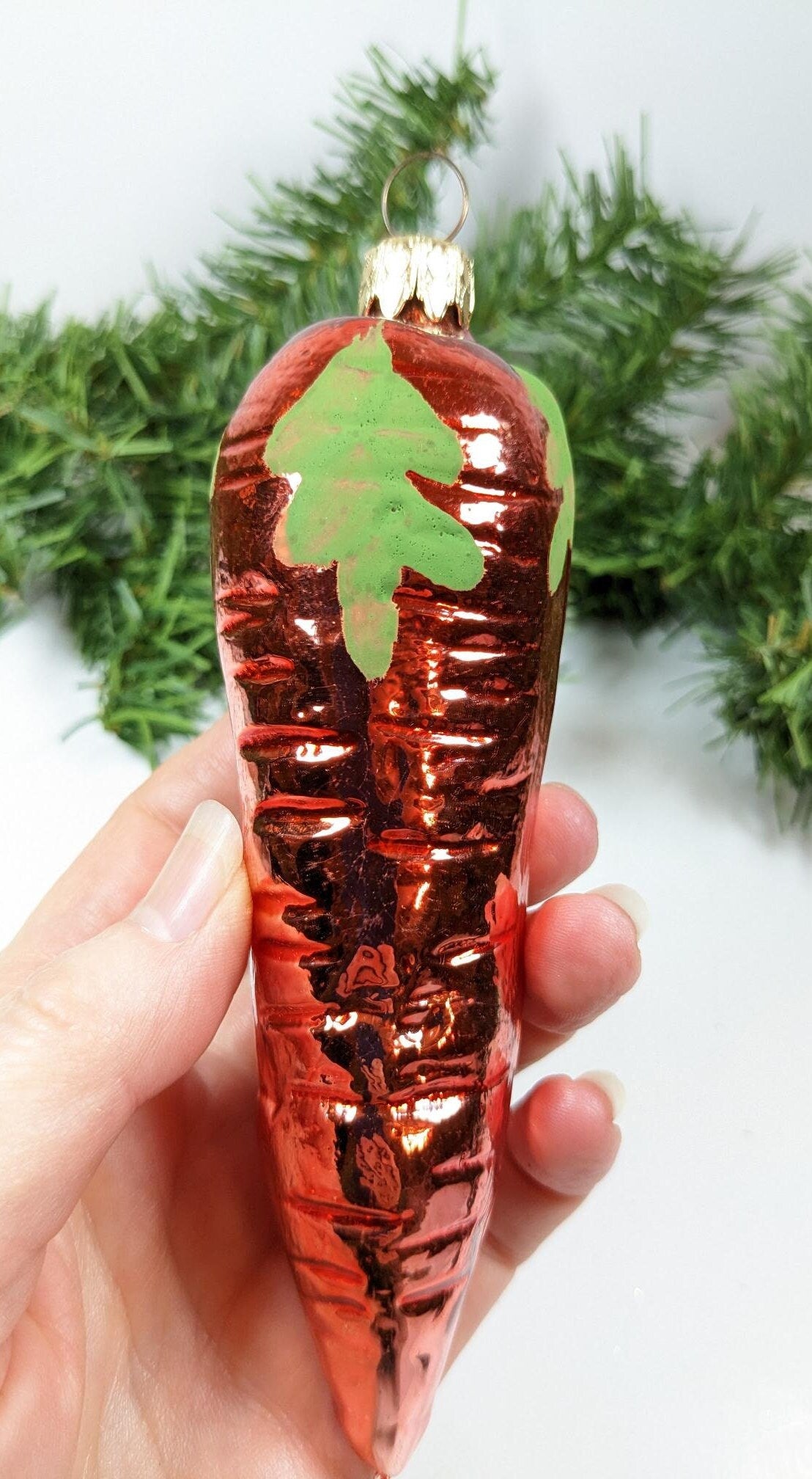 Kurt Adler Large Carrot Glass Christmas Ornament