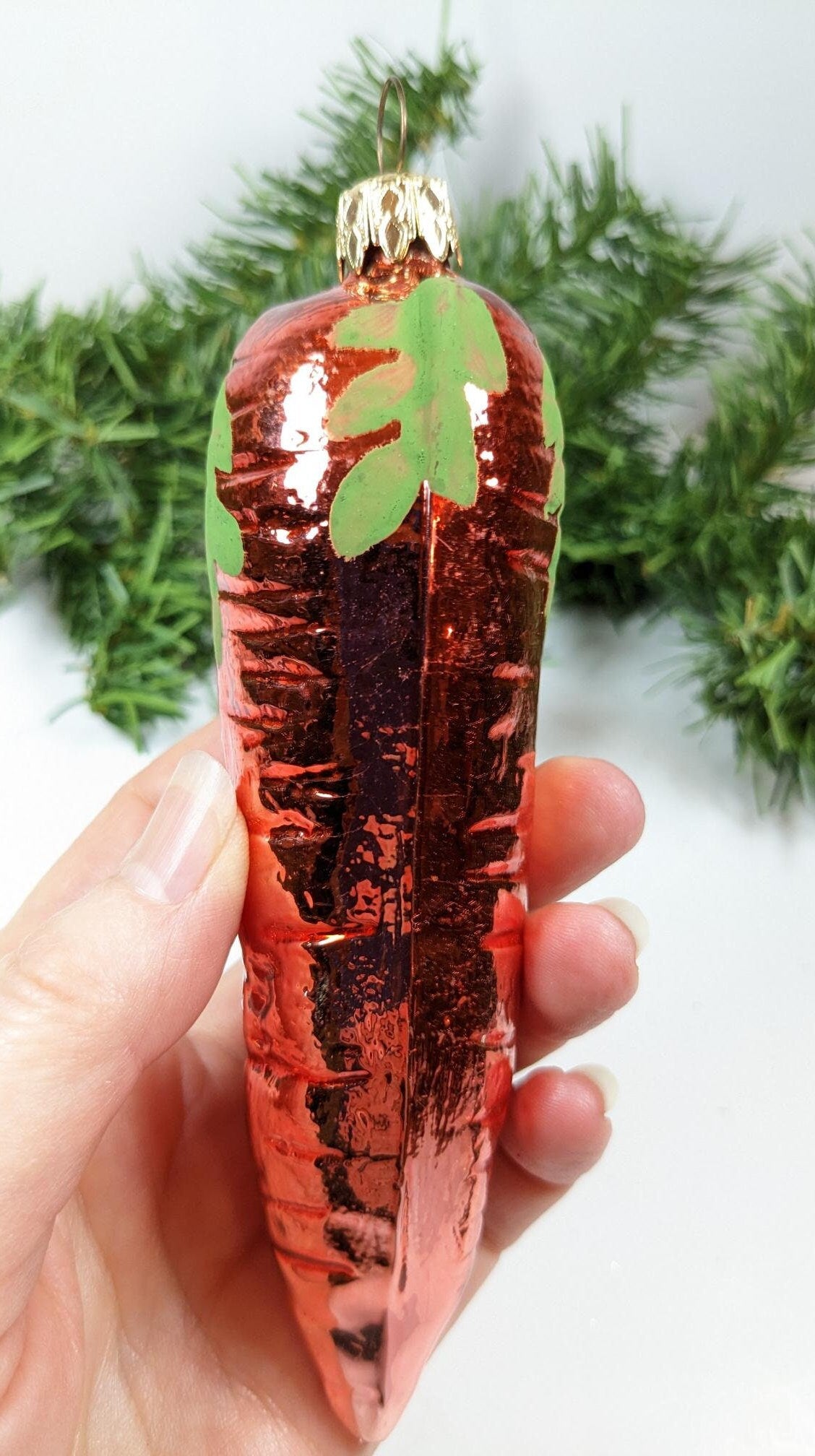 Kurt Adler Large Carrot Glass Christmas Ornament