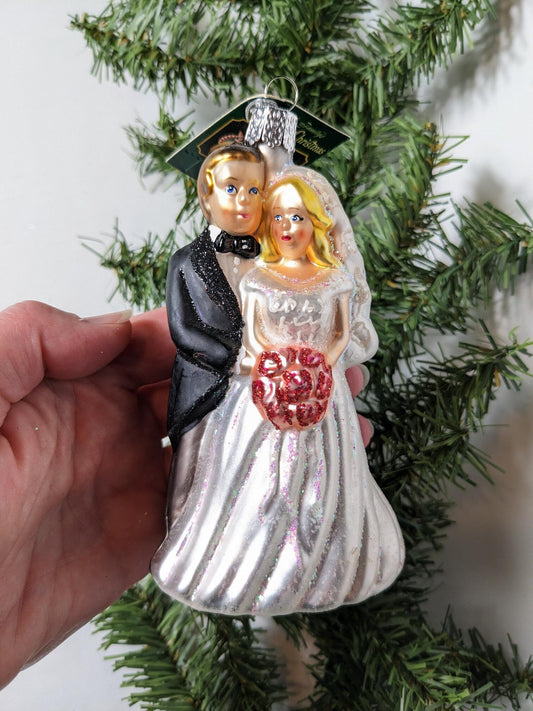 Bridal Couple Retired Old World Christmas Ornament