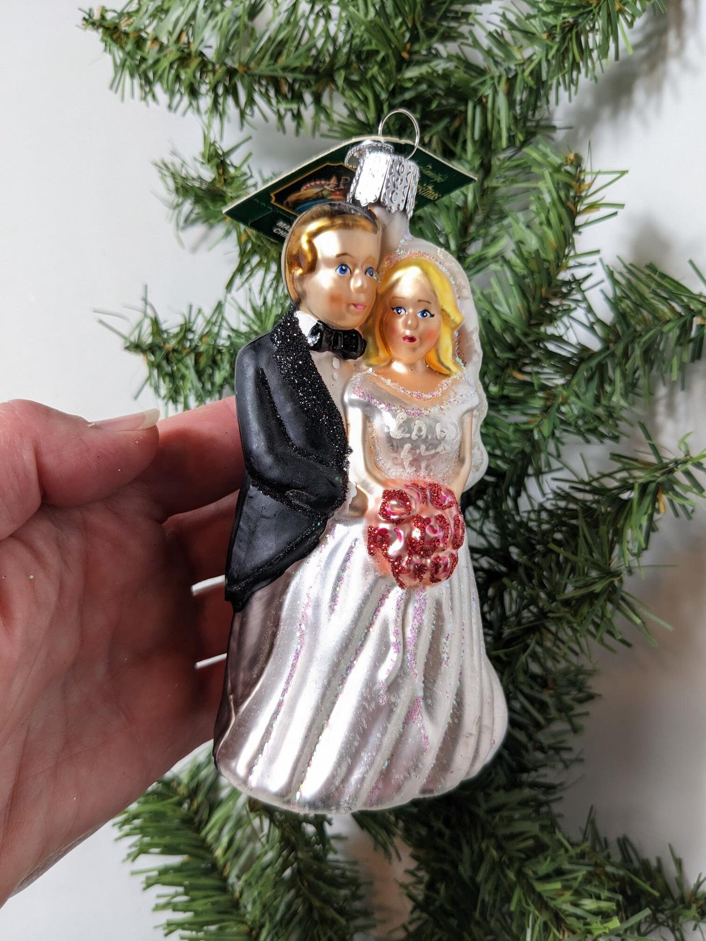 Bridal Couple Retired Old World Christmas Ornament